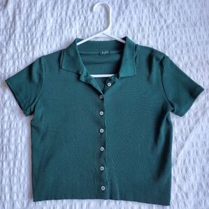 Brandy Melville Button Up Crop Top